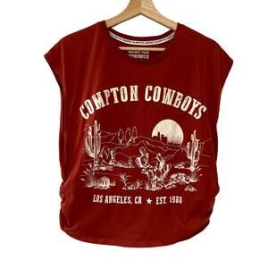 Compton Cowboys sleeveless ruched side tank top women's size XL texan shirt